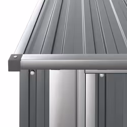 vidaXL Garden Shed Grey Galvanised Steel Outdoor Patio Storage Shed House