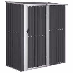vidaXL Garden Shed Anthracite Galvanised Steel Outdoor Storage Shed House - Additional view 4