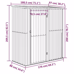 vidaXL Garden Shed Anthracite Galvanised Steel Outdoor Storage Shed House - Additional view 5