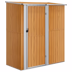vidaXL Garden Shed Outdoor Storage Shed House Galvanised Steel Wooden Look