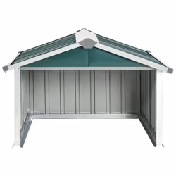 vidaXL Garden Robot Lawnmower Shed Galvanised Steel Green Tool Storage Shed - Additional view 3