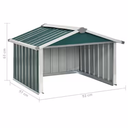 vidaXL Garden Robot Lawnmower Shed Galvanised Steel Green Tool Storage Shed - Additional view 8