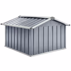 vidaXL Garden Robot Lawnmower Shed Galvanised Steel Grey Outdoor Storage House - Additional view 4