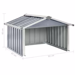 vidaXL Garden Robot Lawnmower Shed Galvanised Steel Grey Outdoor Storage House - Additional view 8