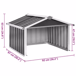 vidaXL Garden Robot Lawnmower Shed Galvanised Steel Anthracite Tool Storage - Additional view 7