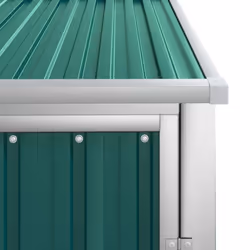 vidaXL Garden Tool Shed Blanket Box Outdoor Tool Storage Shed Galvanised Steel - green, 88 x 89 x 161 cm - Additional view 3
