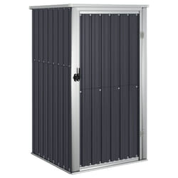 vidaXL Garden Tool Shed Blanket Box Outdoor Tool Storage Shed Galvanised Steel - anthracite, 88 x 89 x 161 cm