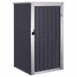 vidaXL Garden Tool Shed Blanket Box Outdoor Tool Storage Shed Galvanised Steel - anthracite, 88 x 89 x 161 cm