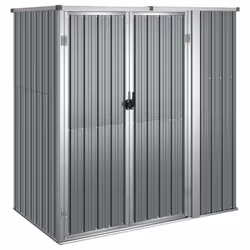 vidaXL Garden Tool Shed Blanket Box Outdoor Tool Storage Shed Galvanised Steel - grey, 161 x 89 x 161 cm - Additional view 5