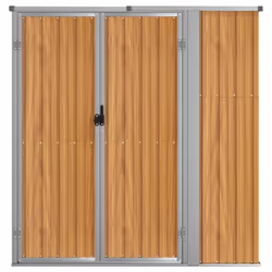 vidaXL Garden Tool Shed Blanket Box Outdoor Tool Storage Shed Galvanised Steel - brown, 161 x 89 x 161 cm - Additional view 6