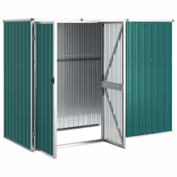 vidaXL Garden Tool Shed Blanket Box Outdoor Tool Storage Shed Galvanised Steel - green, 225 x 89 x 161 cm - Additional view 5