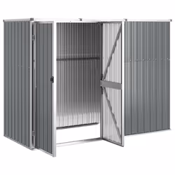 vidaXL Garden Tool Shed Blanket Box Outdoor Tool Storage Shed Galvanised Steel - grey, 225 x 89 x 161 cm - Additional view 2