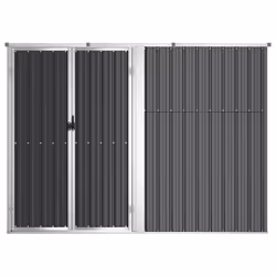 vidaXL Garden Tool Shed Blanket Box Outdoor Tool Storage Shed Galvanised Steel - anthracite, 225 x 89 x 161 cm - Additional view 6