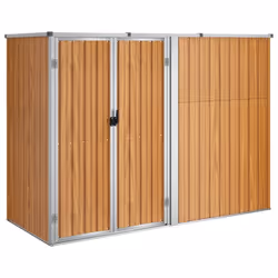 vidaXL Garden Tool Shed Blanket Box Outdoor Tool Storage Shed Galvanised Steel - brown, 225 x 89 x 161 cm - Additional view 4