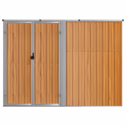 vidaXL Garden Tool Shed Blanket Box Outdoor Tool Storage Shed Galvanised Steel - brown, 225 x 89 x 161 cm - Additional view 5