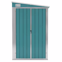 vidaXL Wall-mounted Garden Shed Outdoor Tool Storage Shed Galvanised Steel - green, 118 x 100 x 178 cm - Additional view 2