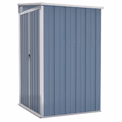 vidaXL Wall-mounted Garden Shed Outdoor Tool Storage Shed Galvanised Steel - grey, 118 x 100 x 178 cm