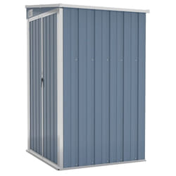 vidaXL Wall-mounted Garden Shed Outdoor Tool Storage Shed Galvanised Steel - grey, 118 x 100 x 178 cm