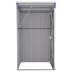 vidaXL Wall-mounted Garden Shed Outdoor Tool Storage Shed Galvanised Steel - grey, 118 x 100 x 178 cm - Additional view 4