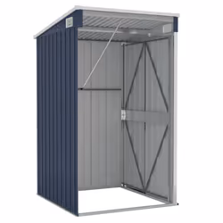 vidaXL Wall-mounted Garden Shed Outdoor Tool Storage Shed Galvanised Steel - anthracite, 118 x 100 x 178 cm - Additional view 5