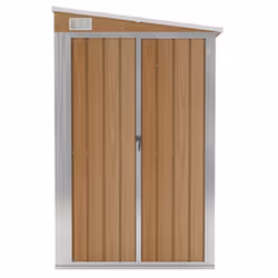 vidaXL Wall-mounted Garden Shed Outdoor Tool Storage Shed Galvanised Steel - brown, 118 x 100 x 178 cm - Additional view 2
