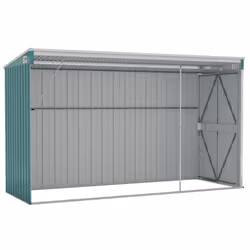 vidaXL Wall-mounted Garden Shed Green Galvanised Steel Patio Tool Storage Shed - Additional view 5