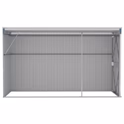 vidaXL Wall-mounted Garden Shed Grey Galvanised Steel Patio Tool Storage Shed - Additional view 4