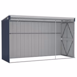 vidaXL Wall-mounted Garden Shed Anthracite Steel Terrace Tool Storage Shed - Additional view 5