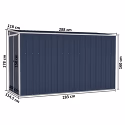 vidaXL Wall-mounted Garden Shed Anthracite Steel Terrace Tool Storage Shed - Additional view 6