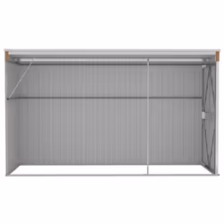vidaXL Wall-mounted Garden Shed Brown Galvanised Steel Patio Tool Storage Shed - Additional view 4