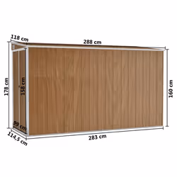 vidaXL Wall-mounted Garden Shed Brown Galvanised Steel Patio Tool Storage Shed - Additional view 6
