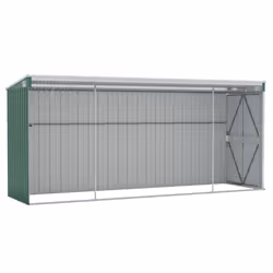vidaXL Wall-mounted Garden Shed Green Galvanised Steel Patio Tool Storage Shed - Additional view 5