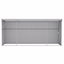 vidaXL Wall-mounted Garden Shed Grey Galvanised Steel Patio Tool Storage Shed - Additional view 4