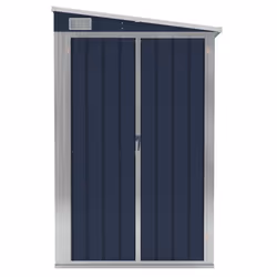 vidaXL Wall-mounted Garden Shed Anthracite Steel Terrace Tool Storage Shed