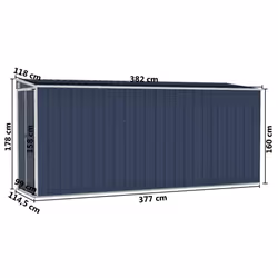 vidaXL Wall-mounted Garden Shed Anthracite Steel Terrace Tool Storage Shed