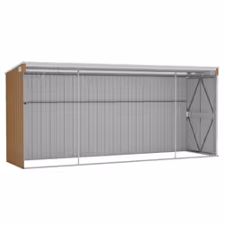 vidaXL Wall-mounted Garden Shed Brown Galvanised Steel Patio Tool Storage Shed - Additional view 5