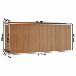 vidaXL Wall-mounted Garden Shed Brown Galvanised Steel Patio Tool Storage Shed - Additional view 6