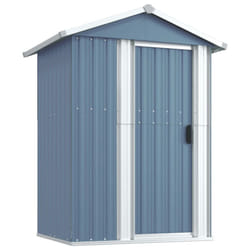 vidaXL Garden Shed Outdoor Storage House Patio Tool Organiser Galvanised Steel - grey