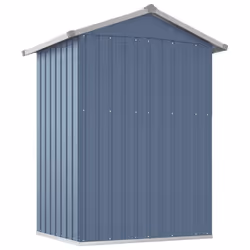 vidaXL Garden Shed Outdoor Storage House Patio Tool Organiser Galvanised Steel - grey - Additional view 11