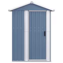 vidaXL Garden Shed Outdoor Storage House Patio Tool Organiser Galvanised Steel - grey - Additional view 8