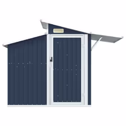 vidaXL Garden Shed 270x130x208.5 cm Galvanised Steel Bin Shed Multi Colours - anthracite - Additional view 3
