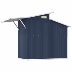 vidaXL Garden Shed 270x130x208.5 cm Galvanised Steel Bin Shed Multi Colours - anthracite - Additional view 5