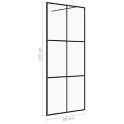 vidaXL Walk-in Shower Wall with Clear ESG Glass Black Shower Screen Partition - Additional view 4
