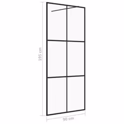 vidaXL Walk-in Shower Wall with Clear ESG Glass Black Shower Screen Partition - Additional view 4