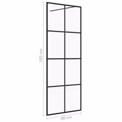 vidaXL Walk-in Shower Wall with Clear ESG Glass Black Shower Screen Partition - Additional view 4