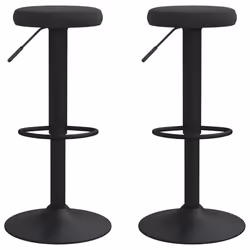 vidaXL Bar Stools Kitchen Bar Chair Counter Stool Pub Chair 2 pcs Black Velvet