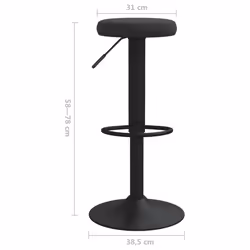 vidaXL Bar Stools Kitchen Bar Chair Counter Stool Pub Chair 2 pcs Black Velvet - Additional view 7
