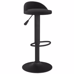 vidaXL Bar Stools Kitchen Bar Chair Counter Stool Pub Bistrol Chair Velvet - black