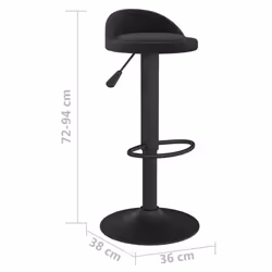 vidaXL Bar Stools Kitchen Bar Chair Counter Stool Pub Bistrol Chair Velvet - black