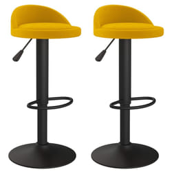 vidaXL Bar Stools Kitchen Bar Chair Counter Stool Pub Bistrol Chair Velvet - yellow